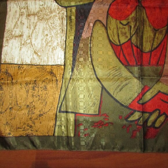 Vintage Picasso-Style Art Print Jacquard Scarf – 34" - Picture 3 of 8